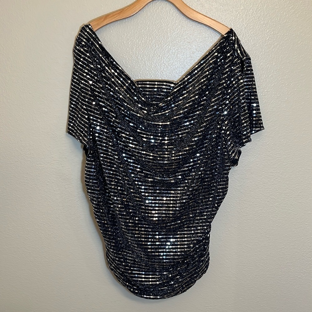 NWT Avenue Metallic Ruche Shirt